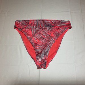 Hurley Womens Coral Tropical Ribbed High-Waist Swim Bathing Suit Bottom NWT